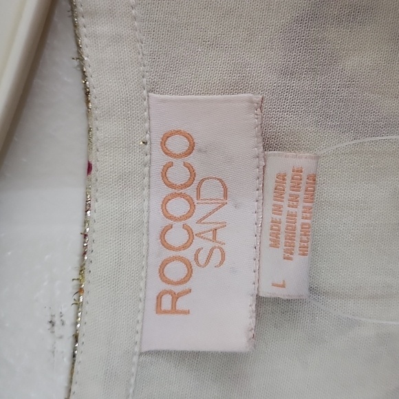 Rococo Sand Cara Mini Dress metallic gold floral free people womens Size large - Picture 12 of 15